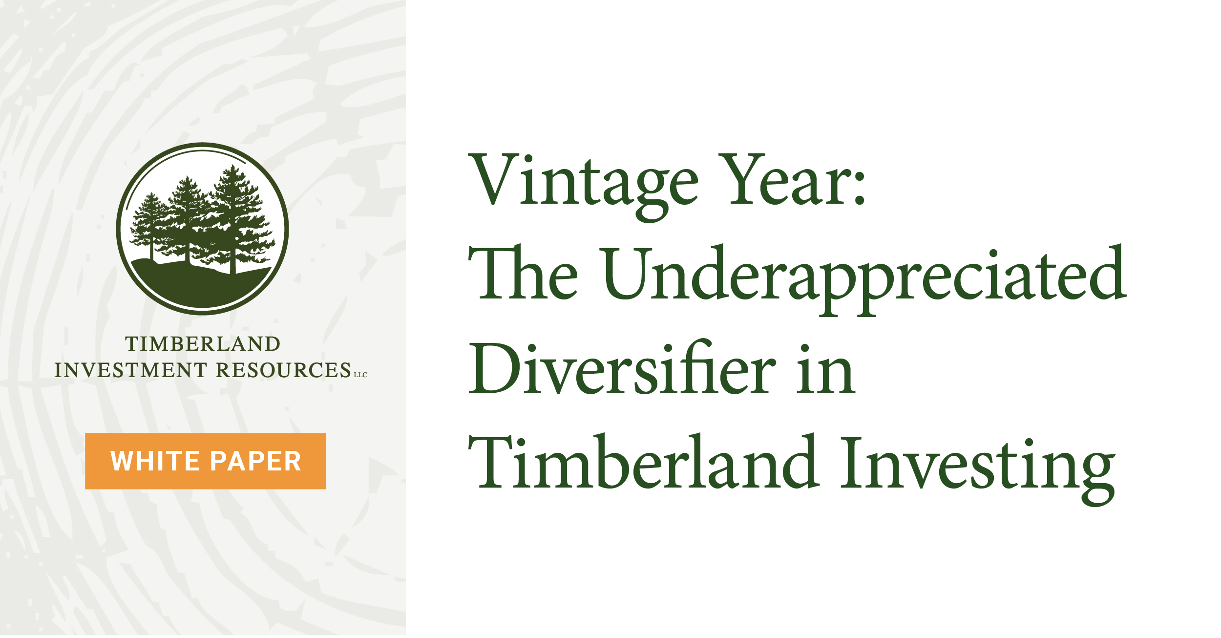 Thumbnail image for White Paper "Vintage Year: The Underappreciated Diversifier in Timberland Investing".